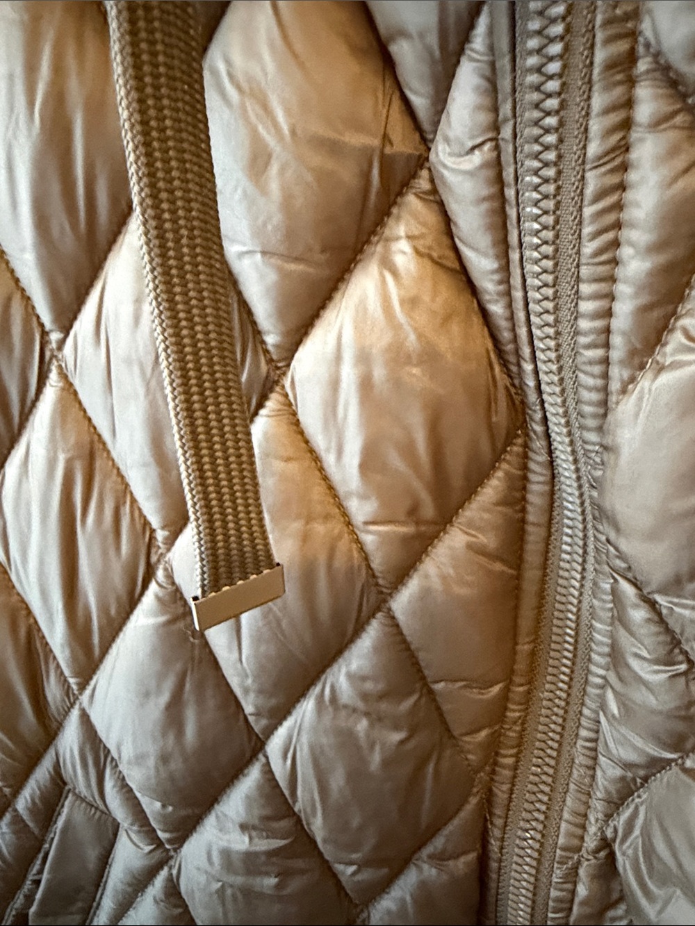 Martha Stewart Quilted Short-Sleeve Puffer Vest in Taupe - Picture 6 of 7